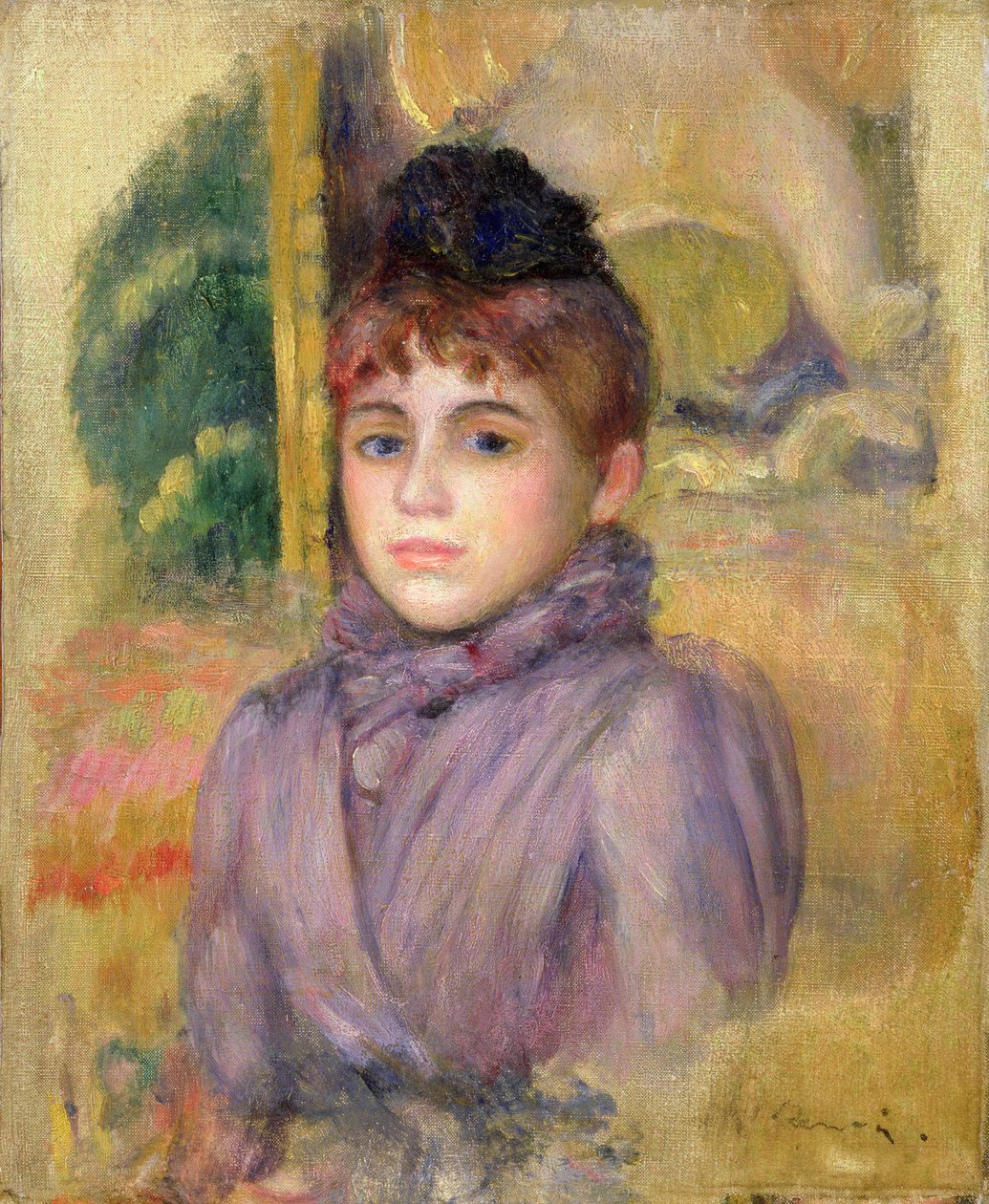 Boneli Mavili Kadın, 1885 dolayları by Pierre Auguste Renoir