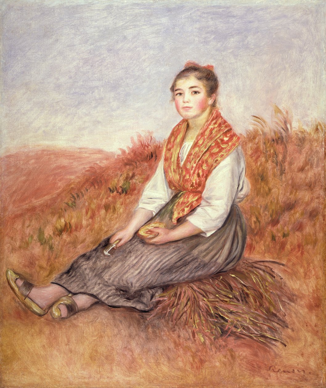 Yakacak odun demeti olan kadın, 1882 dolayları by Pierre Auguste Renoir