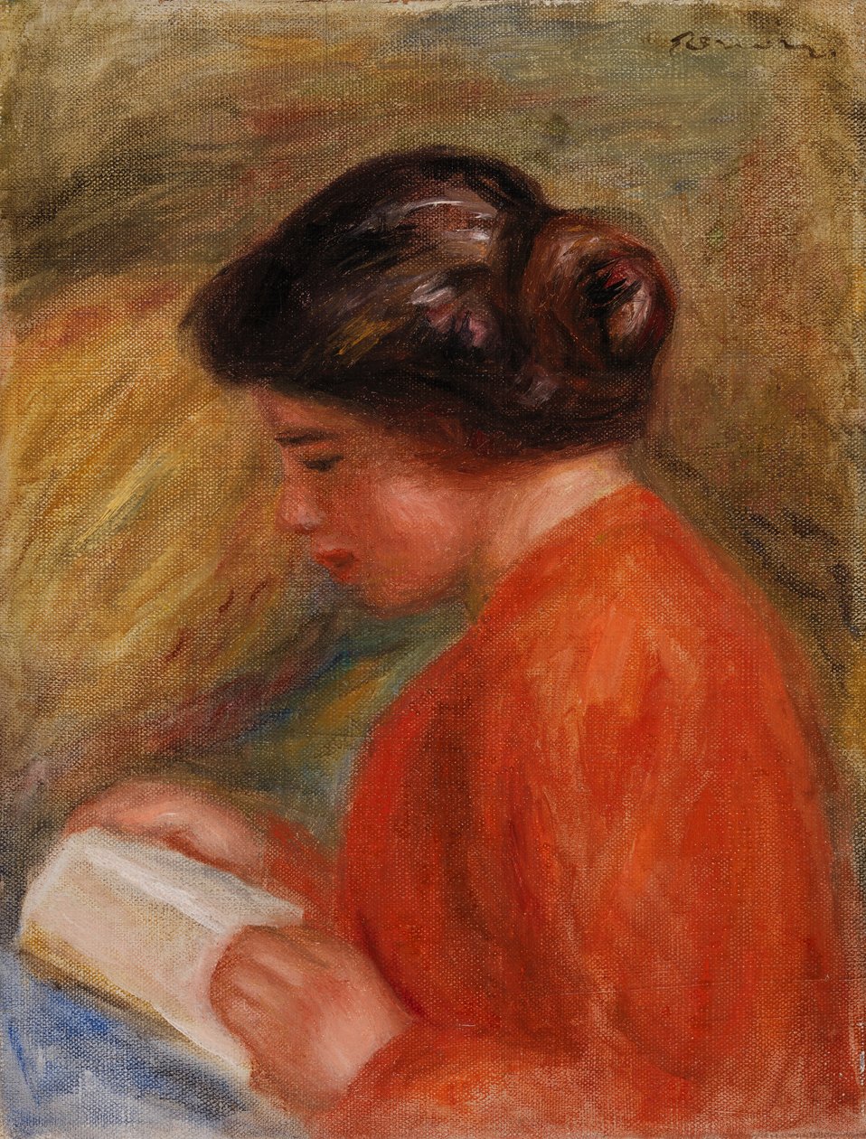 genç kadın, okuma by Pierre Auguste Renoir