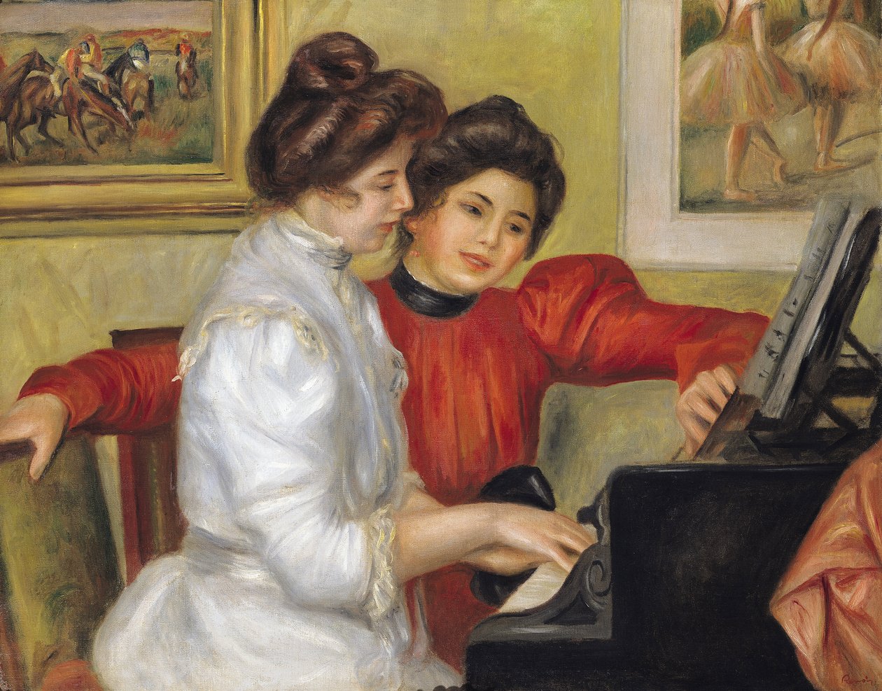 Yvonne ve Christine Lerolle piyanoda, 1897 by Pierre Auguste Renoir