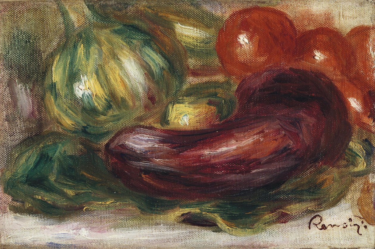 Kabak, domates ve patlıcan by Pierre Auguste Renoir