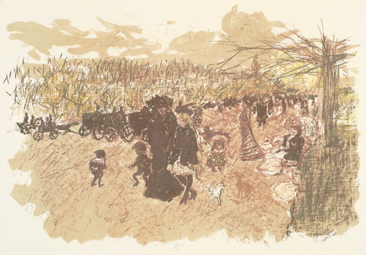 Avenue du Bois, seriden litografi Paris yaşamının bazı yönleri by Pierre Bonnard