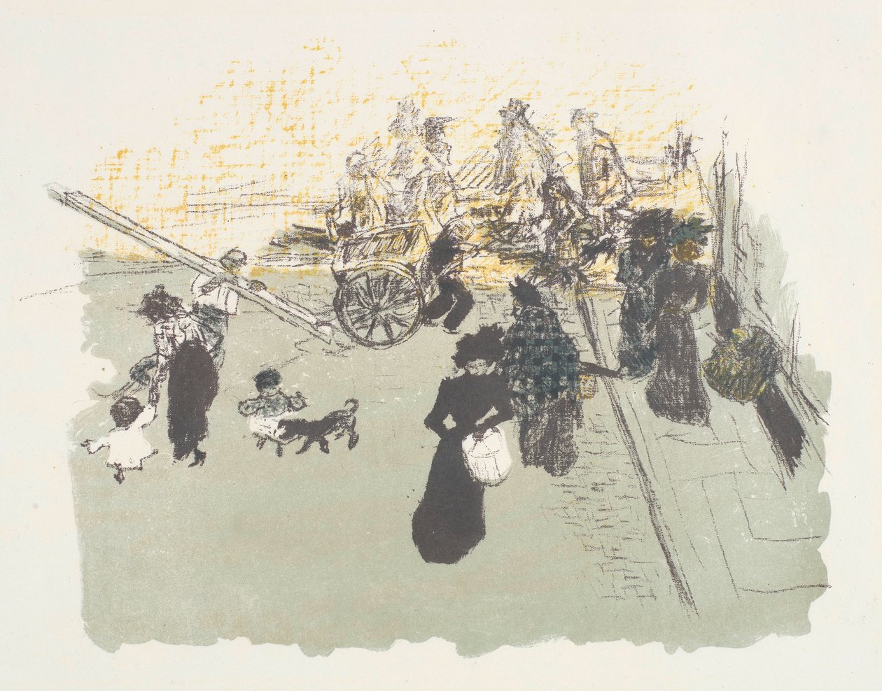 Coin de rue, seriden litografi Paris yaşamının bazı yönleri by Pierre Bonnard