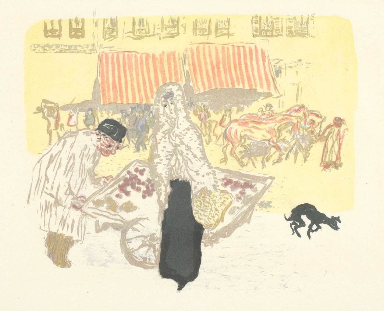 Dört Mevsim Tüccarı, diziden taş baskı Paris yaşamının bazı yönleri by Pierre Bonnard