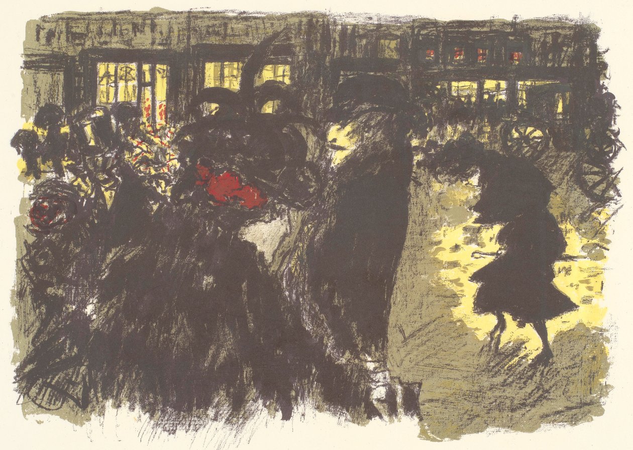 Place le soir, seriden litografi Paris yaşamının bazı yönleri by Pierre Bonnard
