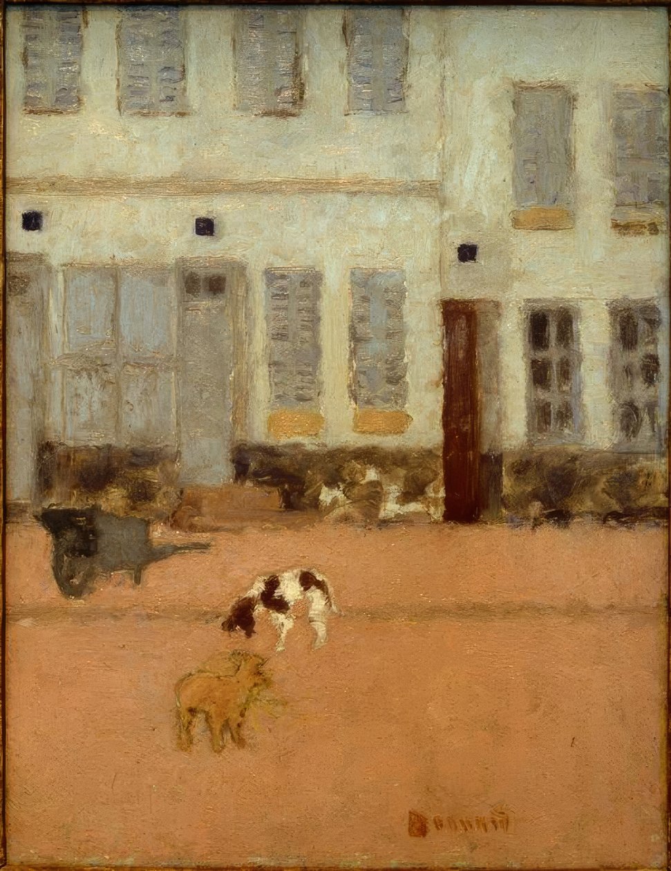 Eragny-sur-Oise Caddesi (Les Chiens dEragny) by Pierre Bonnard