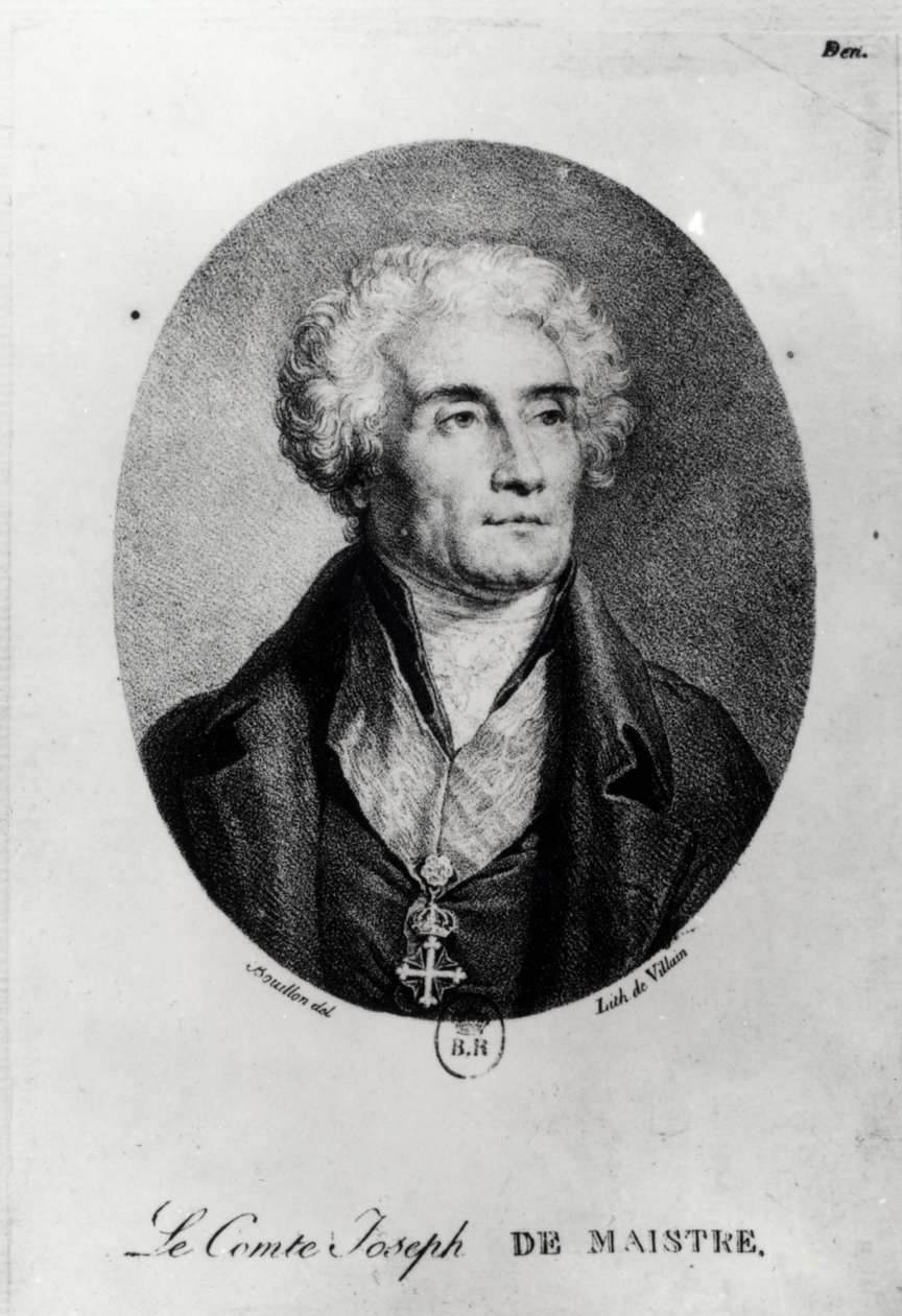 Francois le Villain tarafından oyulmuş Kont Joseph de Maistre (1753-1821) portresi by Pierre Bouillon