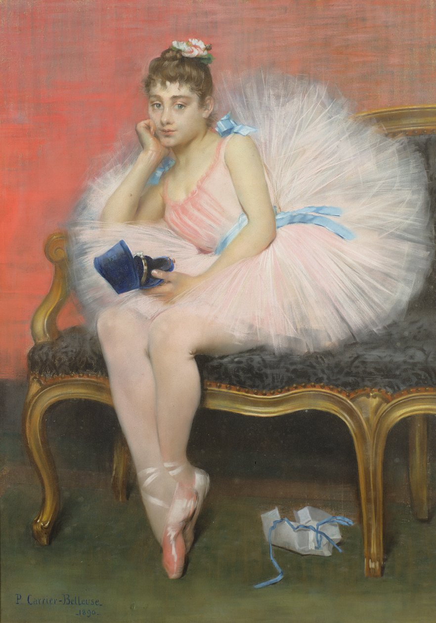 Şimdiki Zaman, 1890 (pastel) by Pierre Carrier Belleuse