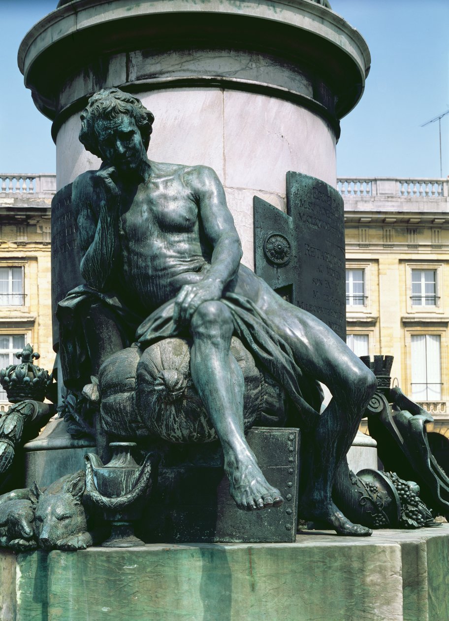 Vatandaş, Louis XV (1710-74) 1755 (bronz) anıtından bir figür by Pierre Cartellier