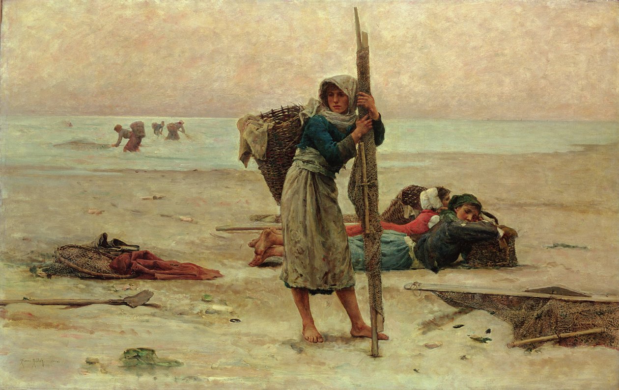 İstiridye Avı, 1884 by Pierre Celestin Billet