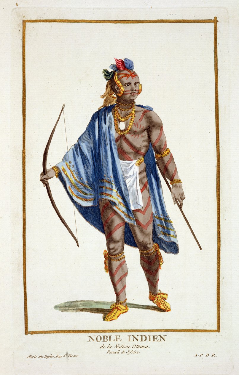 Ottawa Milletinden Asil Bir Kızılderili, 1780 by Pierre Duflos