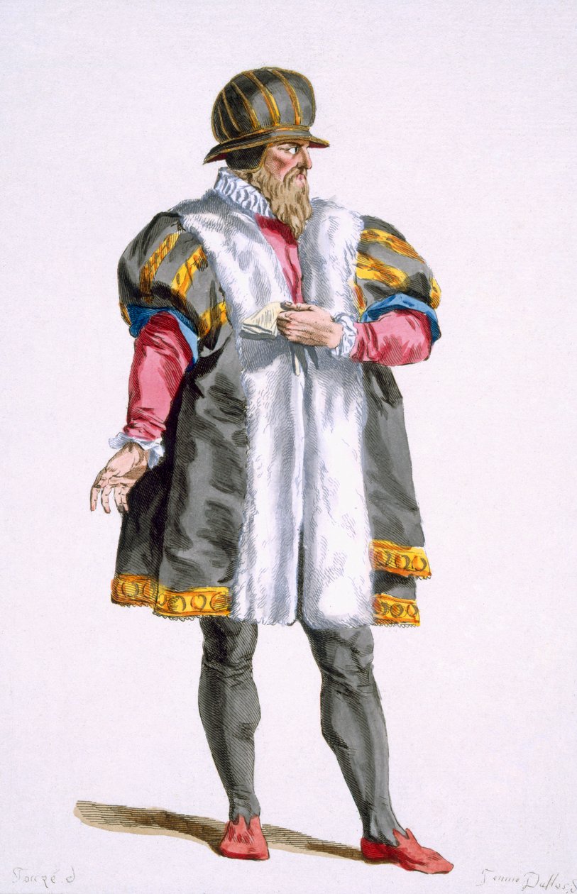 'Receuil des Estampes, Temsilci les Rangs et les Dignites, mevcut tüm Milletlerin Kostümüne göre' Leipzig Senatörü, 1780'de yayınlandı (el renkli gravür) by Pierre Duflos