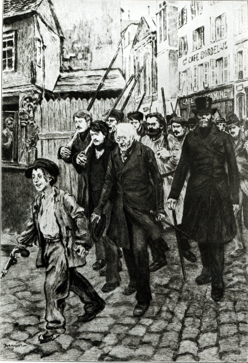 Gavroche Leading a Demonstration, illustration from 