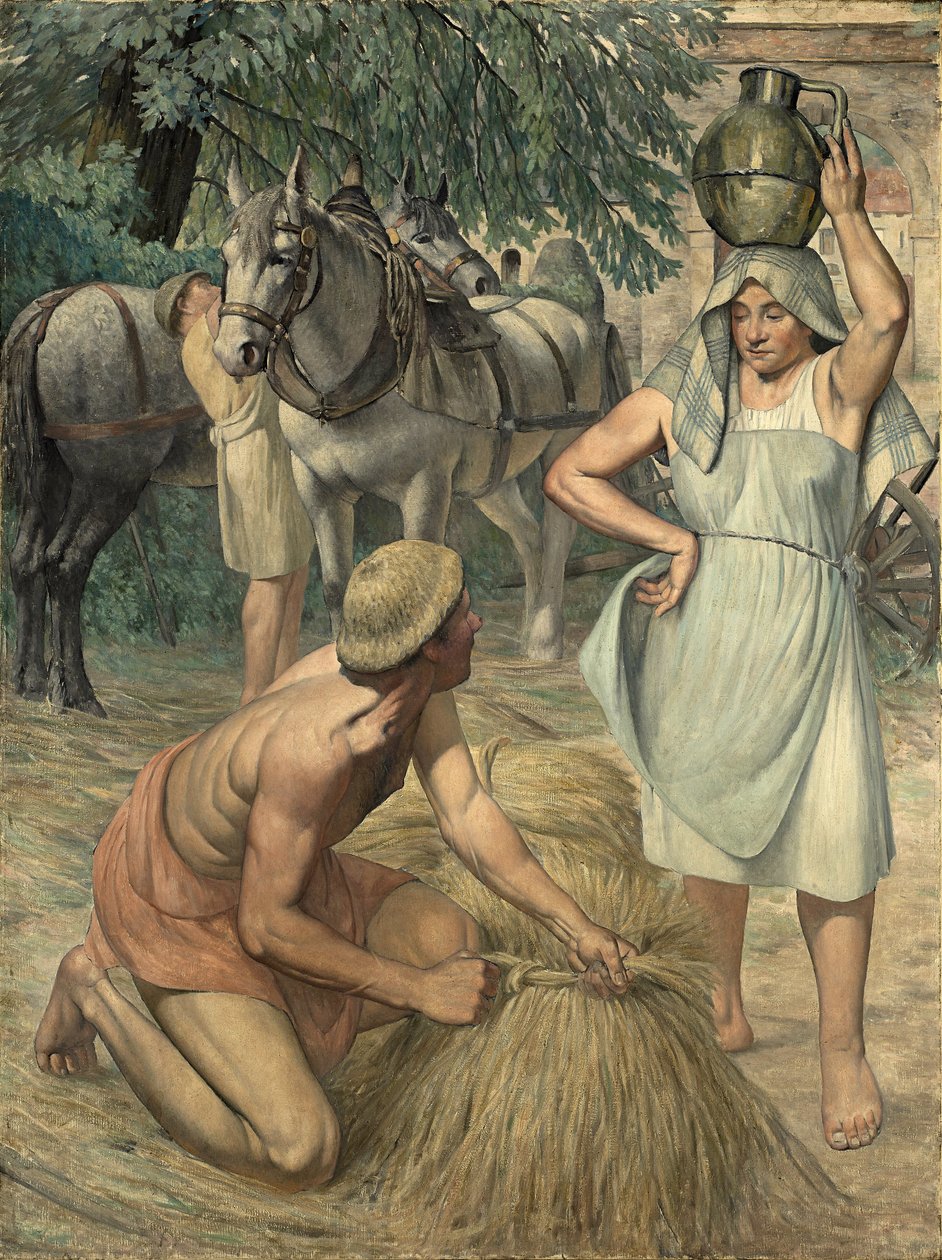 Alanlardan Dönüş (üç parça, yan kısım) c.1920-30 by Pierre Gustave