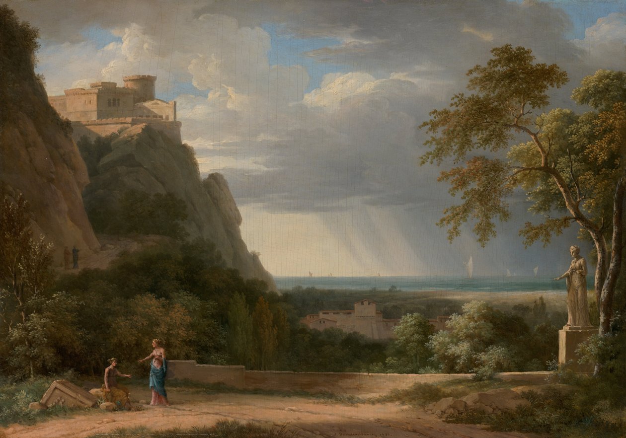 Figürlü ve Heykelli Klasik Peyzaj by Pierre Henri de Valenciennes