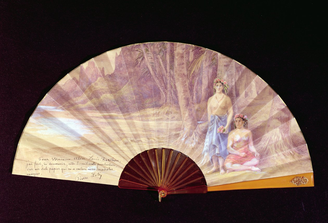 Madame Alice Louis-Barthou için yelpaze boyalı, 1910 by Pierre Loti