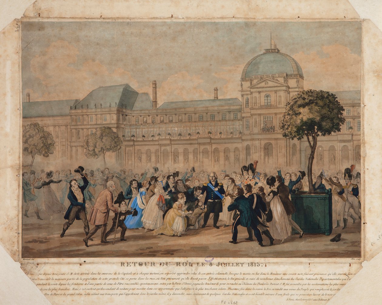 Kralın Dönüşü, 8 Temmuz 1815, 1815 (renkli aquatint) by Pierre Michel Alix