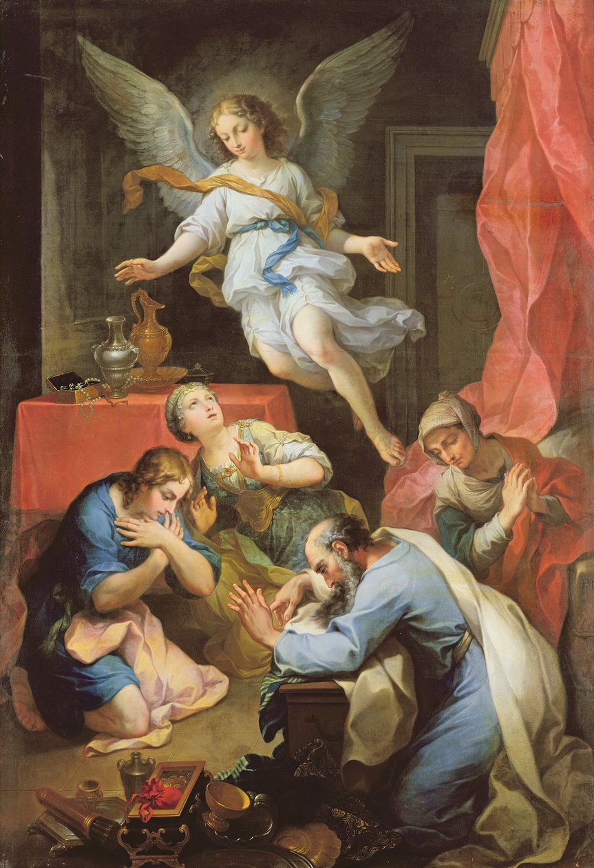 Başmelek Raphael kendini tanıtıyor, 1733 by Pierre Parrocel