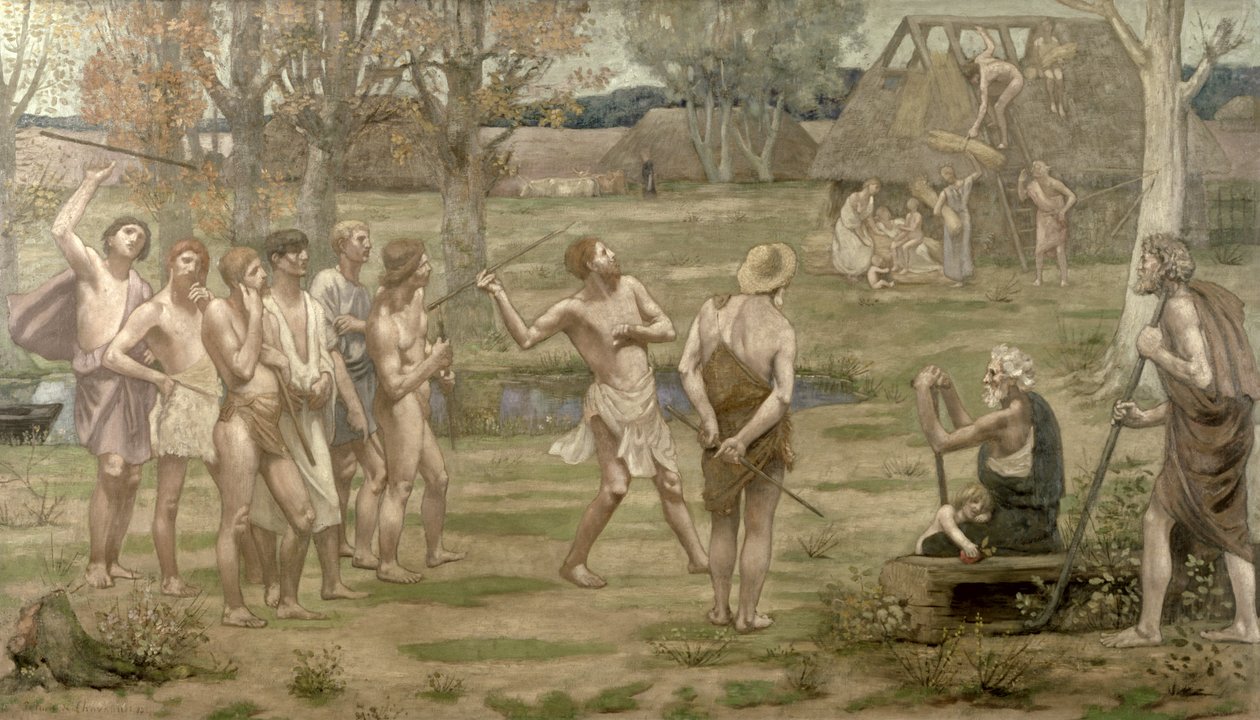 Ludus Pro Patria, 1883 (kumaş üzerine yağlı boya) by Pierre Puvis de Chavannes