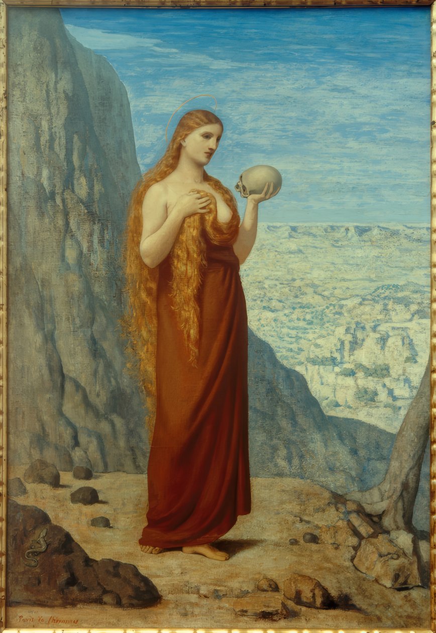 PC Puvis de Chavannes, St. Mary Magdalene çölde by Pierre Puvis de Chavannes