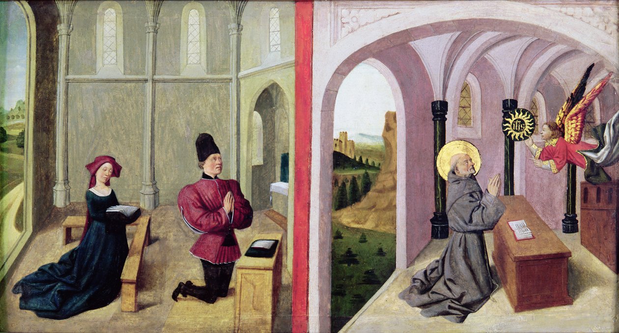 İki Bağışçı ile Sienalı Aziz Bernardino, 1460-70 by Pierre Villatte