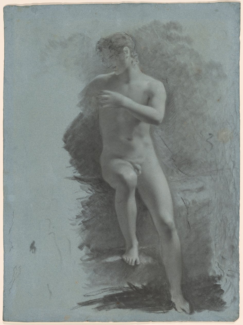 Adonis, c.1810-1812 (kağıt üzerine siyah tebeşir) by Pierre-Paul Prud