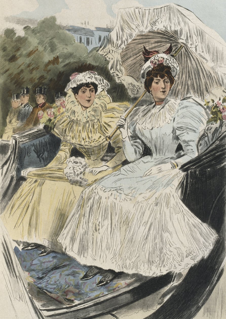Kolay erdemli seçkin genç kadınlar, Octave Uzanne (1851-1931) 1894 (renkli gravür) tarafından 