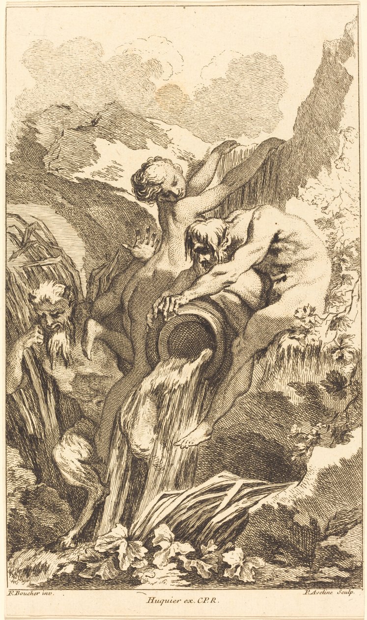 Satyr, Su Perisi ve Nehir Tanrısı by Pierre Alexandre Aveline after François Boucher