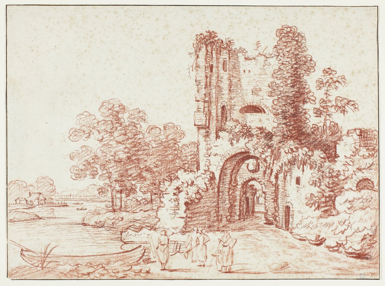 Yıkılmış Kule ile Manzara by Pierre Alexandre Wille