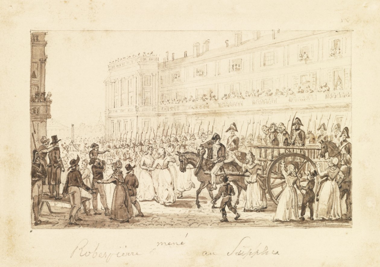 Robespierre ve suç ortakları idama götürülürken, 1794 by Pierre Antoine Demachy