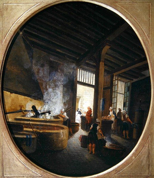 Çamaşırhane (panelde yağ) by Pierre Antoine Demachy