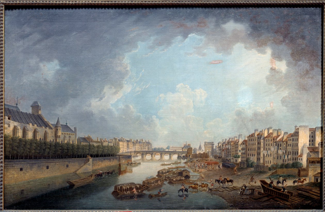 Kemer, Tournelle köprüsü ve otelden görülen Quai Saint Bernard. Paris