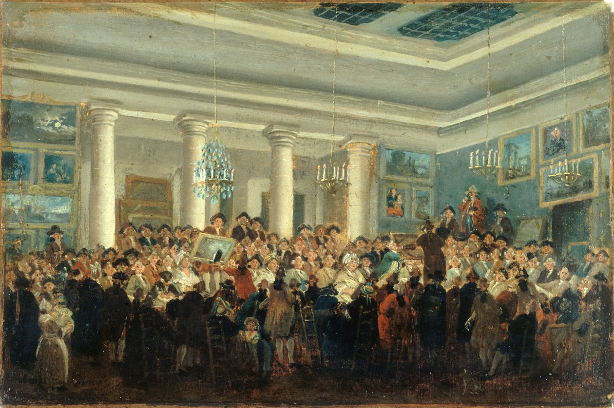 Tabloların kamu satışı, c. 1785. by Pierre Antoine Demachy