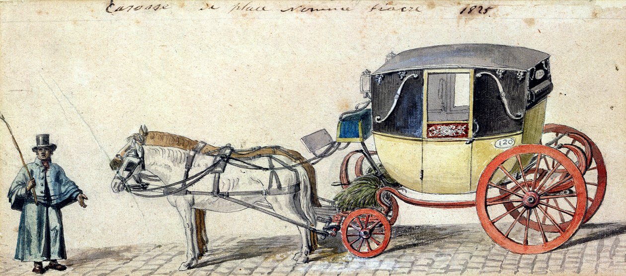 At ve Araba, 1825 (kağıt üzerine kalem ve mürekkep ve wc) by Pierre Antoine Lesueur