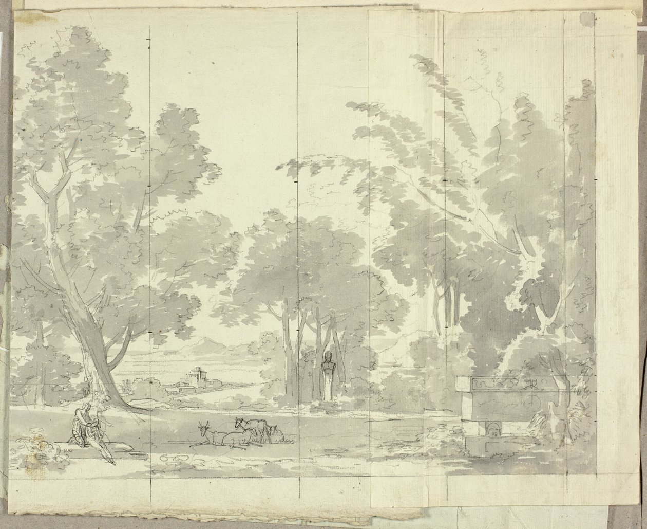 Harabeler ve Figürlerle Fantastik Manzara by Pierre Antoine Mongin