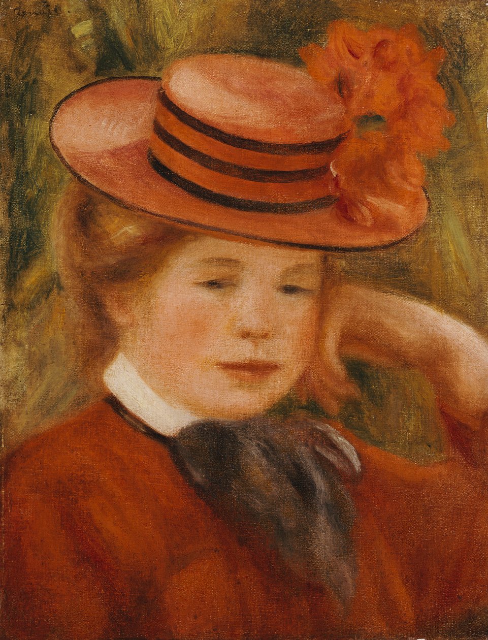Kırmızı Şapkalı Genç Kız, 1899 by Pierre Auguste Renoir