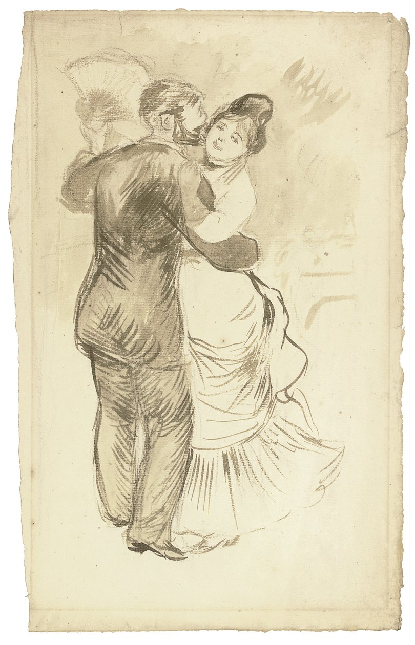 "Kırsalda Dans" konulu bir çalışma, 1883 by Pierre Auguste Renoir