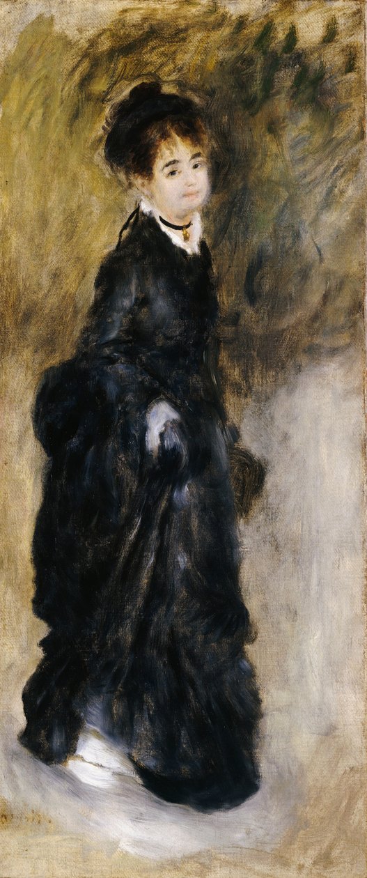 Genç bir kadın, boydan boya, eteğini kaldırıyor, 1877 by Pierre Auguste Renoir