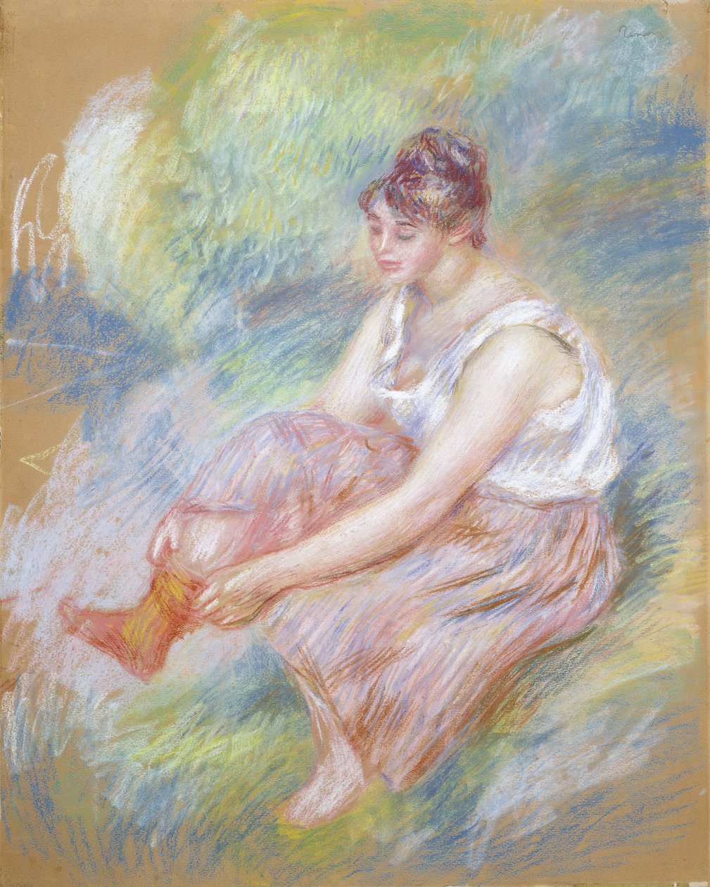Banyodan Sonra, 1890 dolayları (kağıt üzerine pastel) by Pierre Auguste Renoir