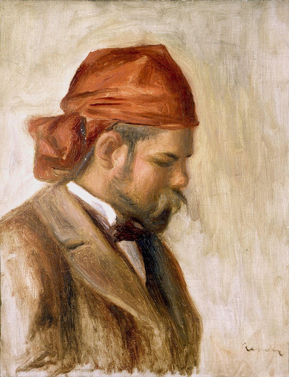 Ambroise Vollard Kırmızı Bandanalı by Pierre Auguste Renoir