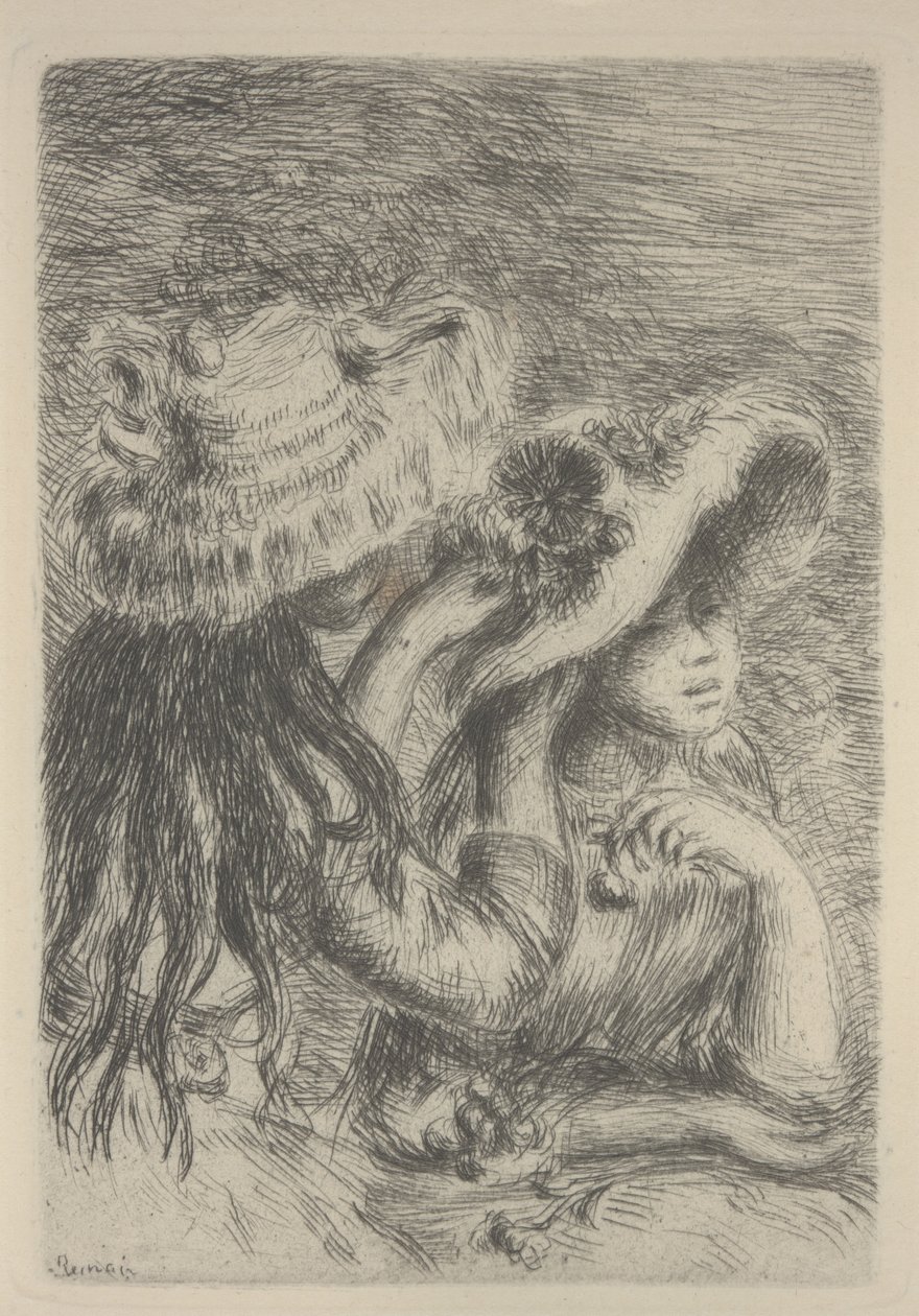 Şapkayı Düzenlemek by Pierre Auguste Renoir