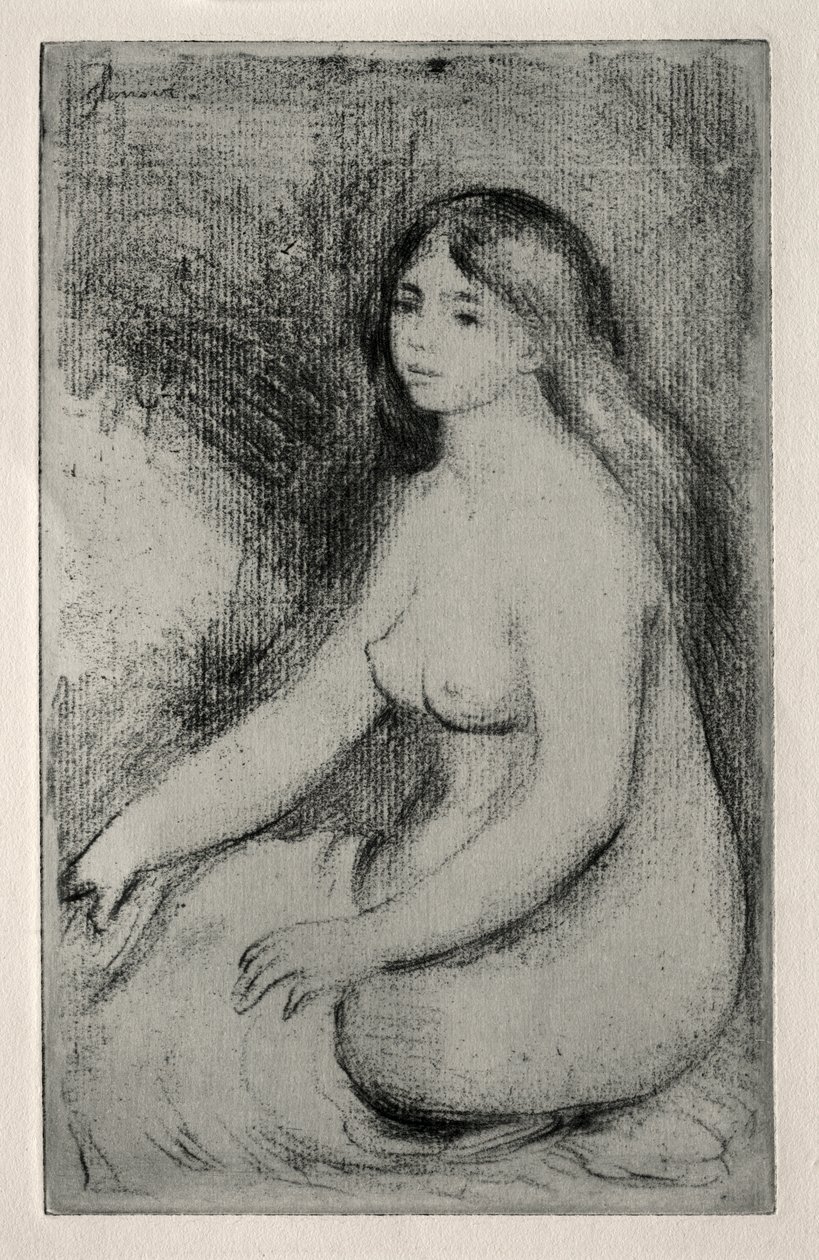 oturan yüzücü by Pierre Auguste Renoir