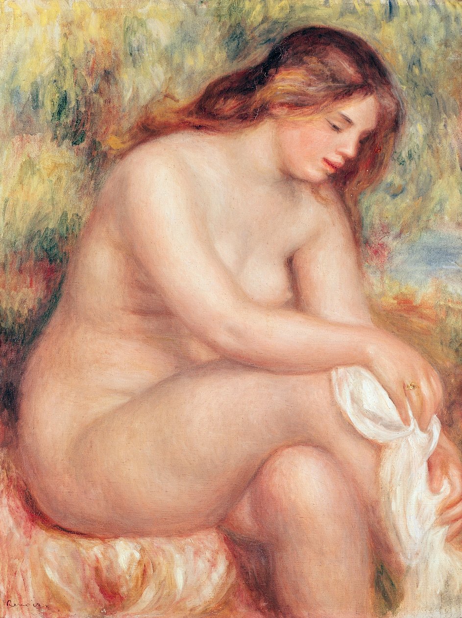 Bather Kendini Kurutuyor, c.1910 by Pierre Auguste Renoir