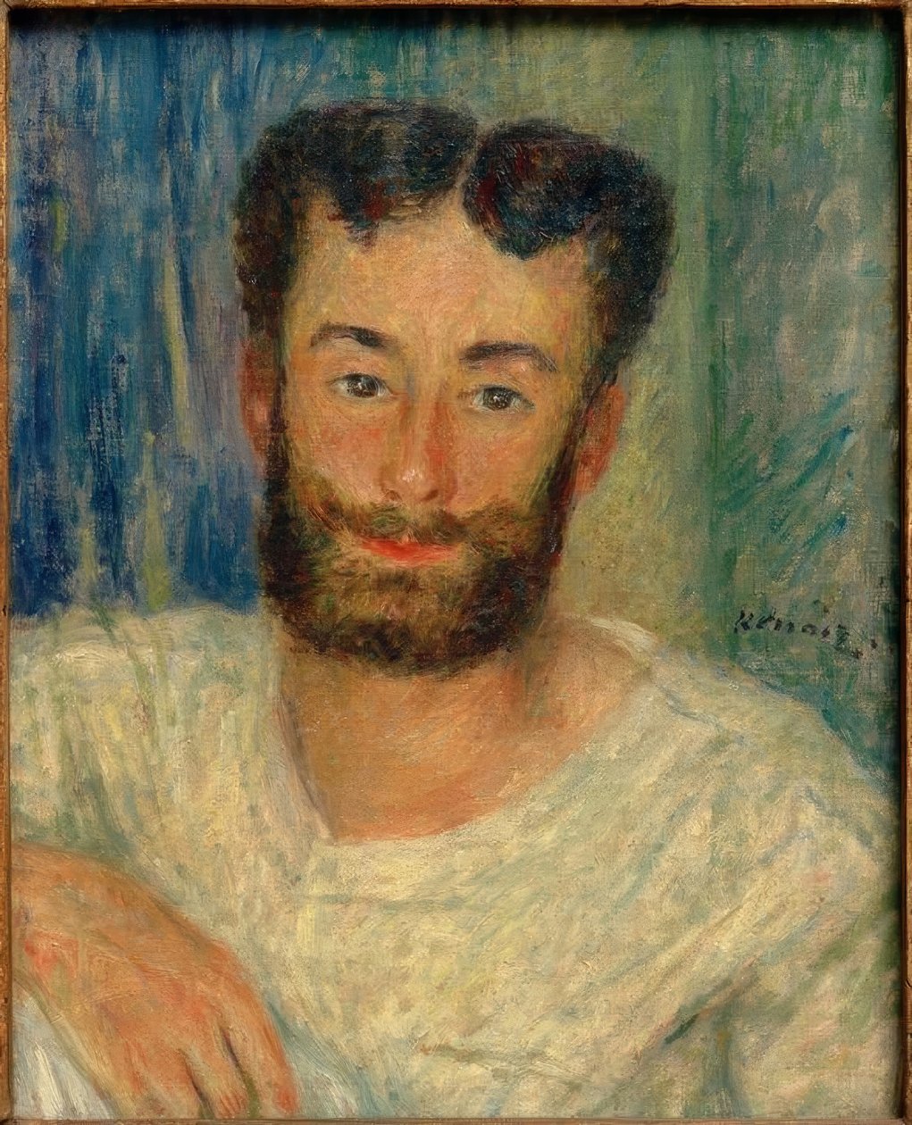 Kesik Yelekli Sakallı Genç Adamın Portresi (The Bougival Rower) by Pierre Auguste Renoir