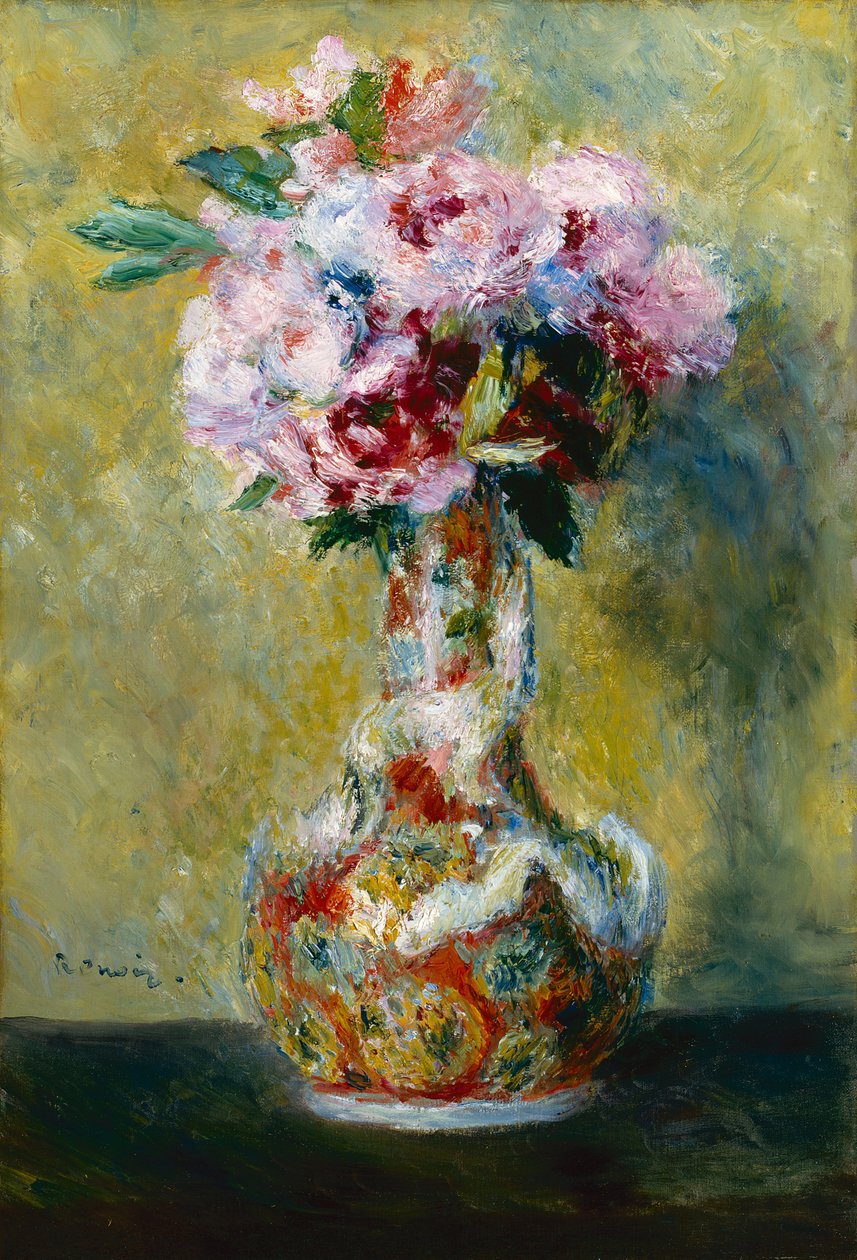 "Japon Vazoda Çiçek Buketi" (Japonizm) Tablosu Pierre Auguste Renoir (1841-1919) 1878 Indianapolis Museum of Art Amerika Birleşik Devletleri by Pierre Auguste Renoir