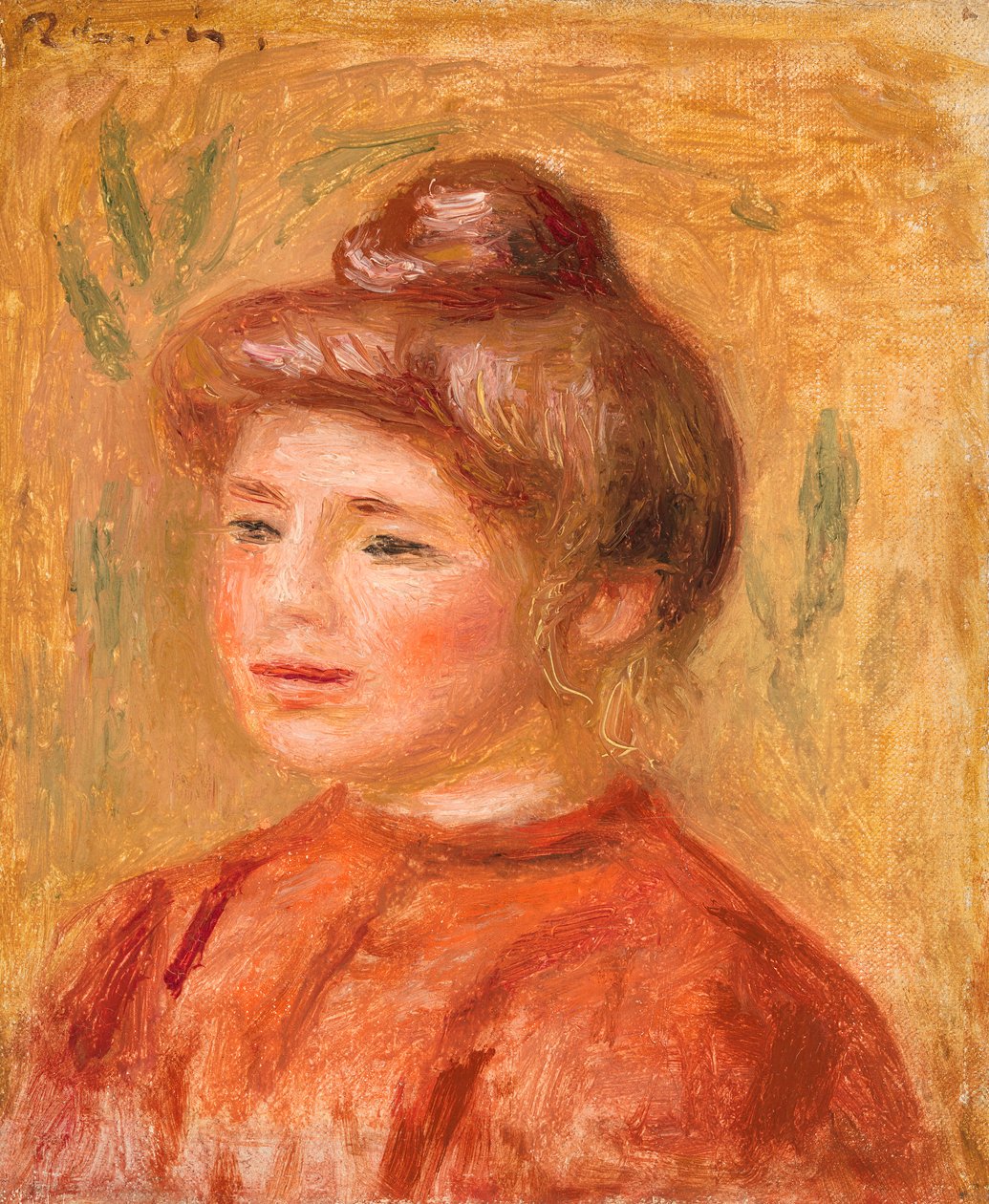 Kırmızılı Kadın Büstü by Pierre Auguste Renoir