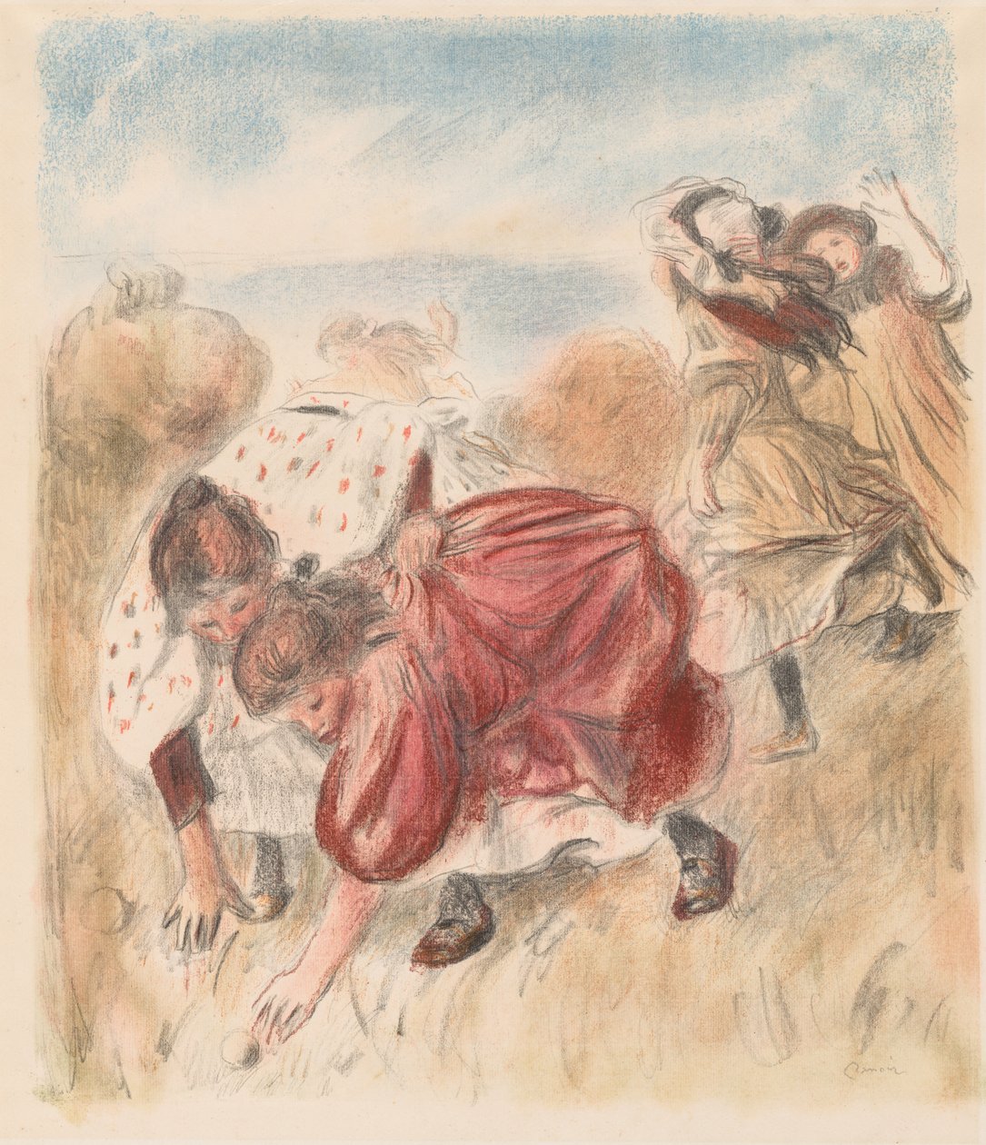 Top Oynayan Çocuklar, 1900. by Pierre Auguste Renoir