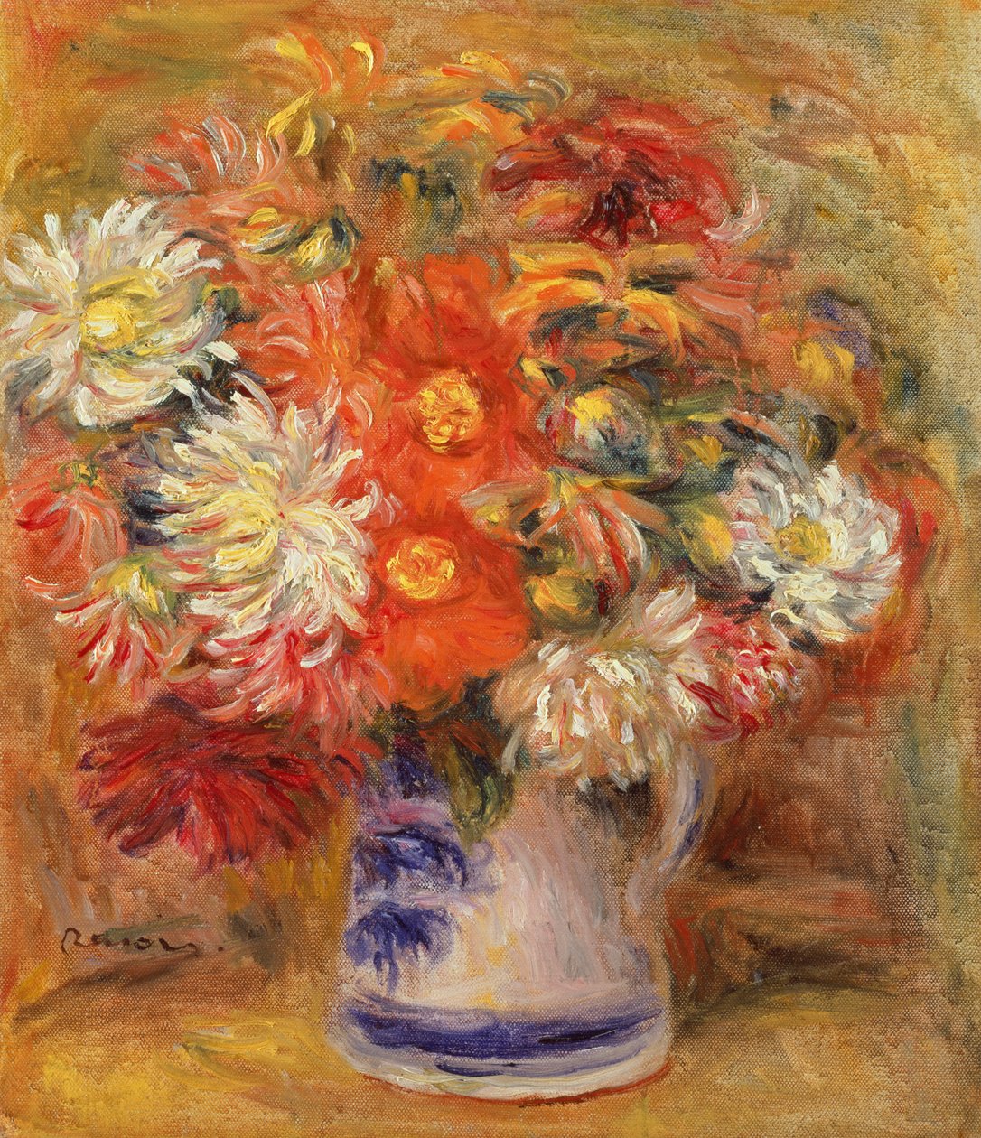 Vazoda Krizantemler, c.1919 by Pierre Auguste Renoir