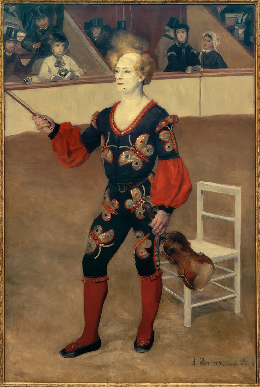sirkte palyaço by Pierre Auguste Renoir