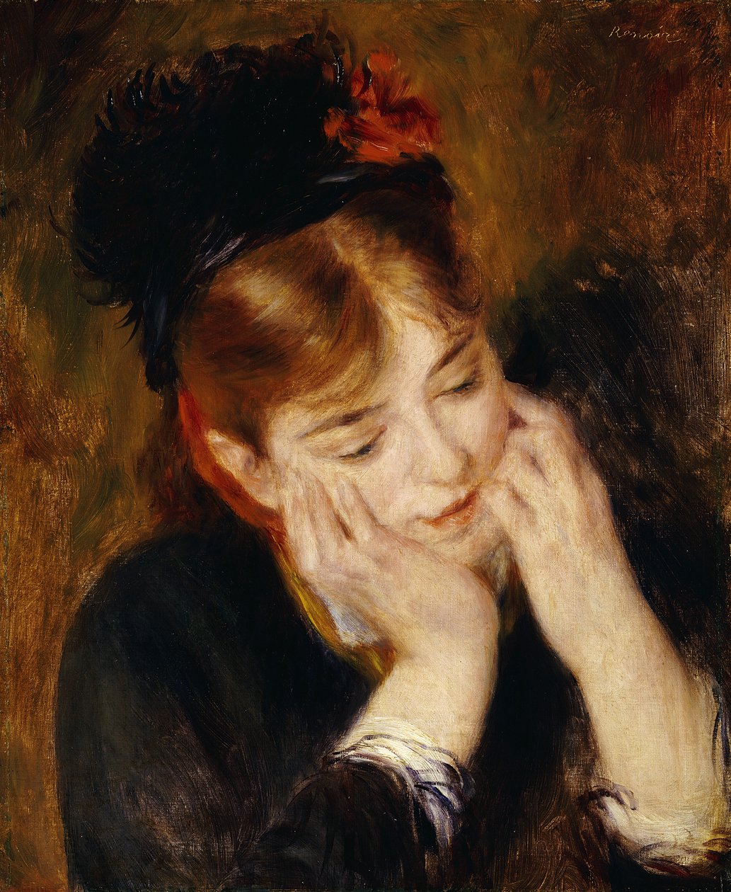 tefekkür, 1877 by Pierre Auguste Renoir